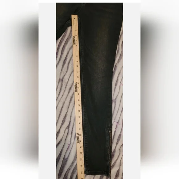 Athleta SculpTek Skinny Jeans Womens 4 Carbon Black Zip Ankle Stretch Mid Rise - Picture 8 of 15